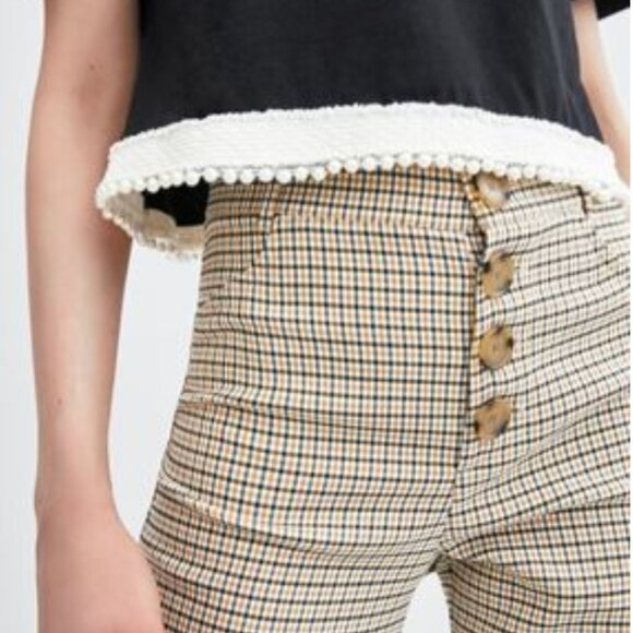 ZARA Trafaluc - Pearl Trim Graphic Crop Tshirt - S - Picture 4 of 4